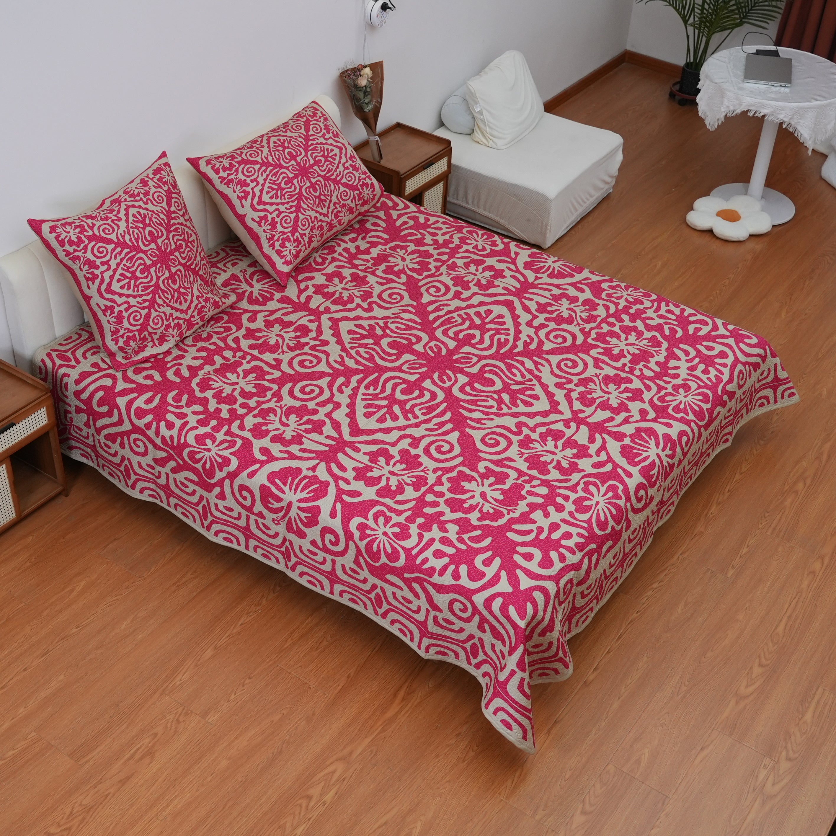 Couverture De Lit Matelassée - Tattoo - Coral