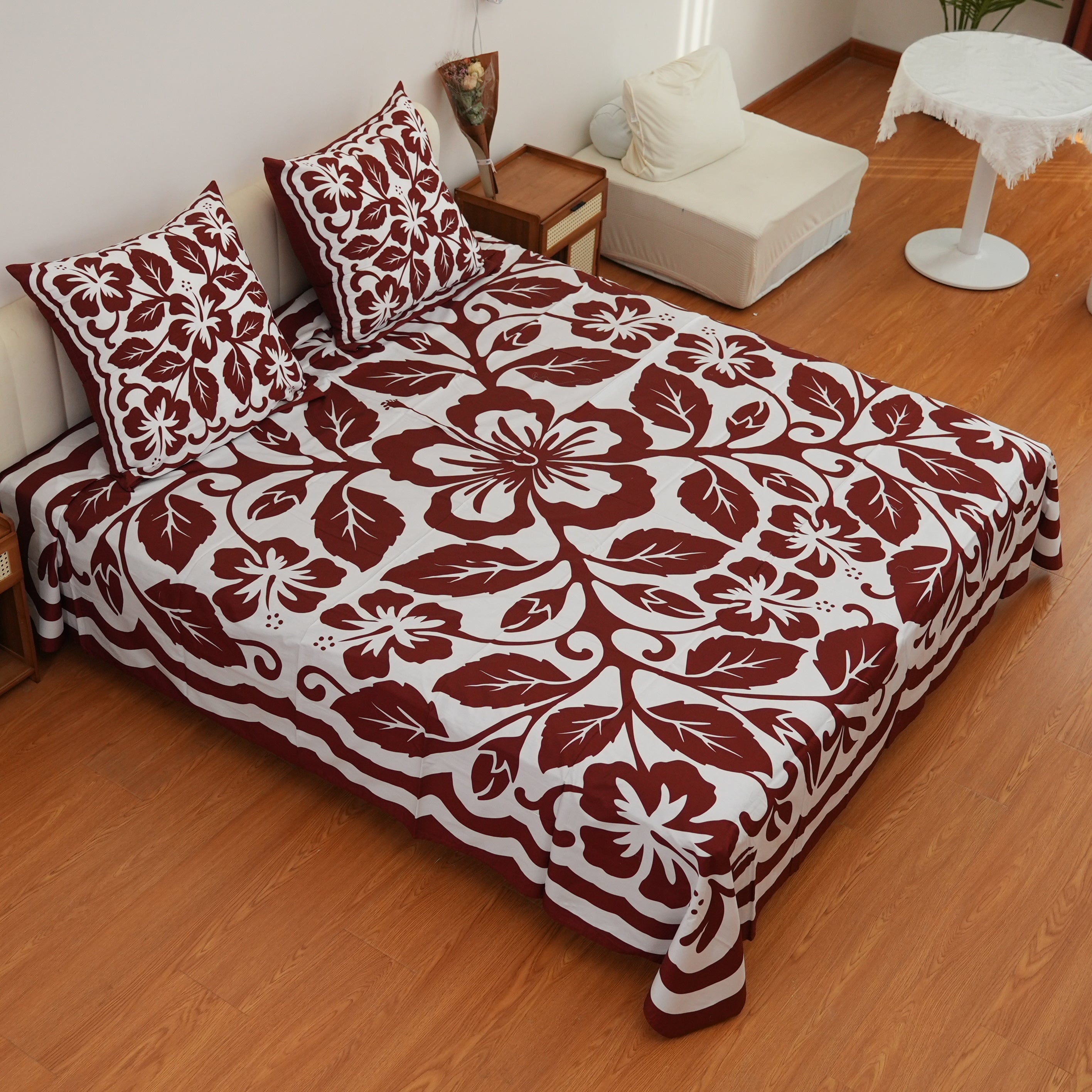 Draps de Lit - Parure De Lit Complete - Deep Red