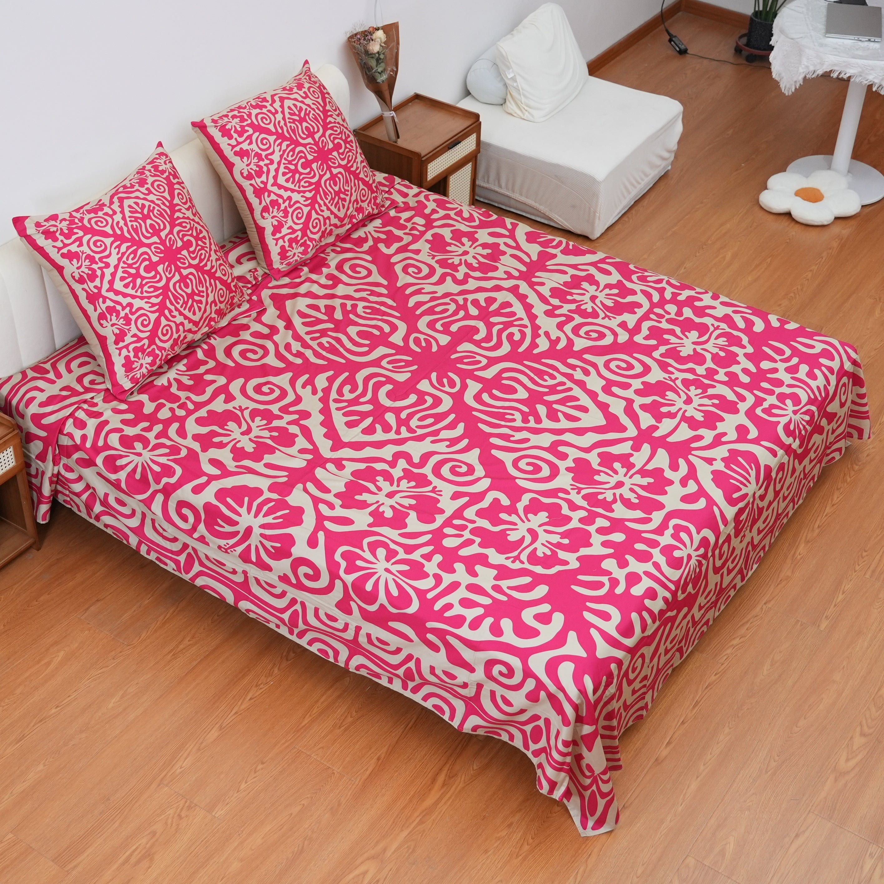 Draps de Lit - Parure De Lit Complete - Tattoo - Coral