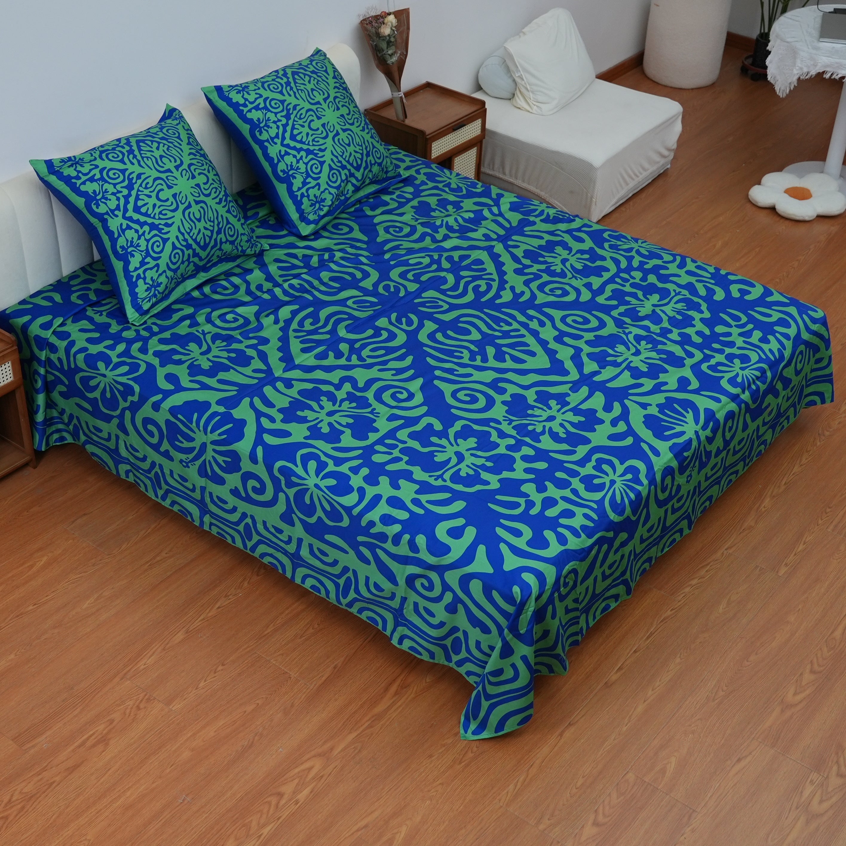Draps de Lit - Parure De Lit Complete - Tattoo - Lagoon