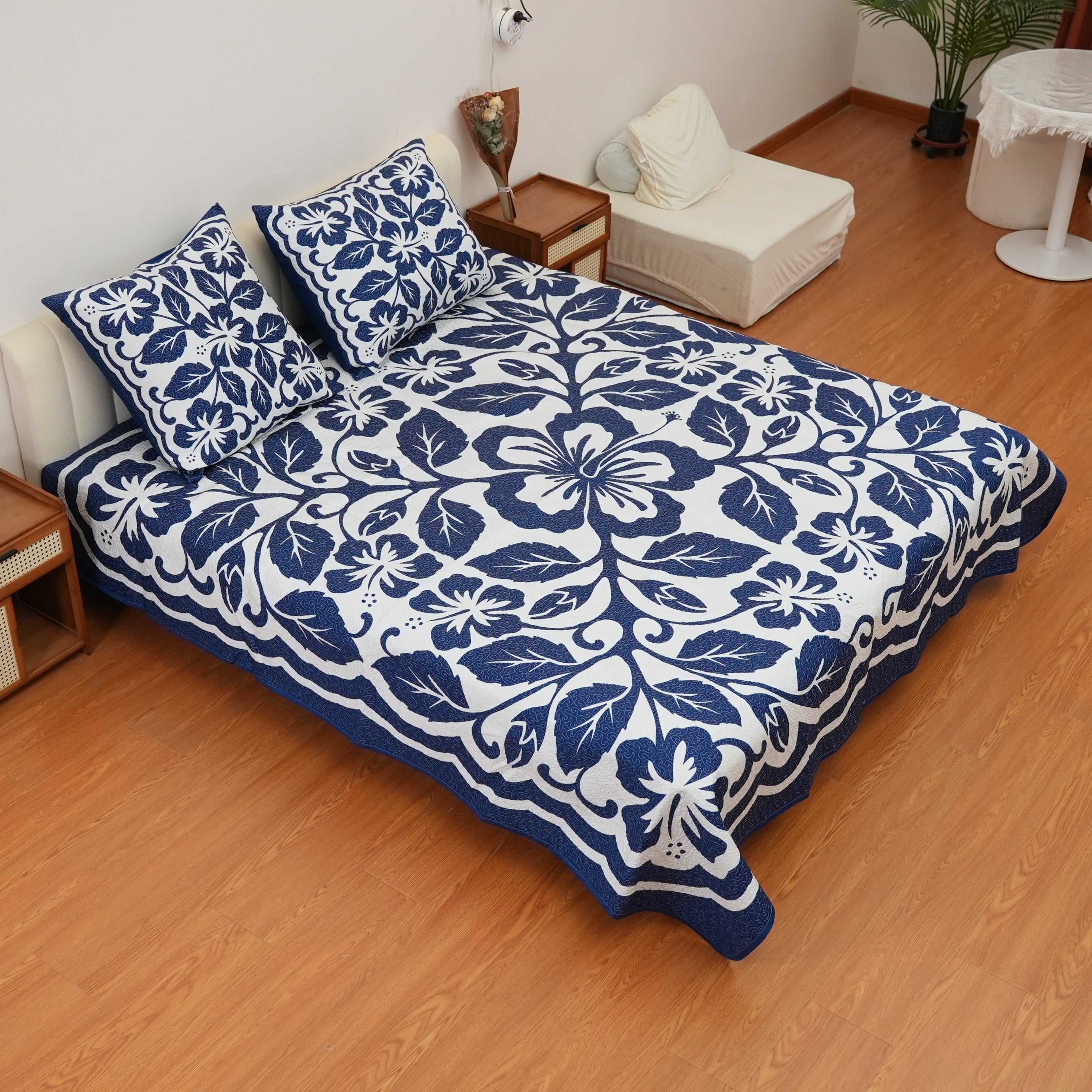 Couverture De Lit Matelassée - Navy